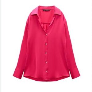 Zara satin pink top size XS